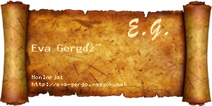 Eva Gergő névjegykártya